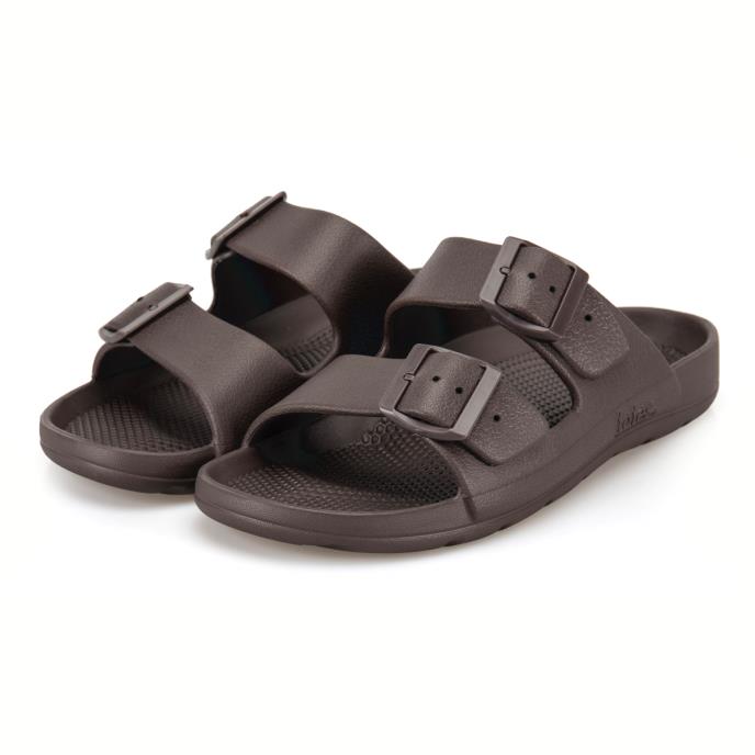 totes® SOLBOUNCE Mens Adjustable Double Buckle Slider  Brown Extra Image 1